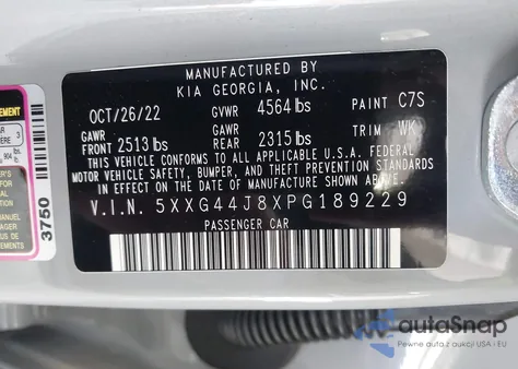 2023 Kia K5 Gt z USA, uszkodzony, nr VIN 5XXG44J8XPG189229